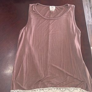 Sleeveless brown top